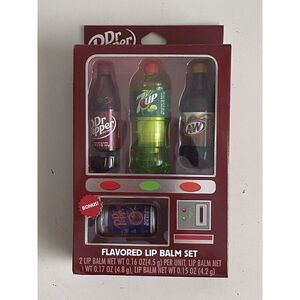 Taste Beauty Vending Machine Dr Pepper 7Up A&W Root Beer Flavored Lip Balm Set